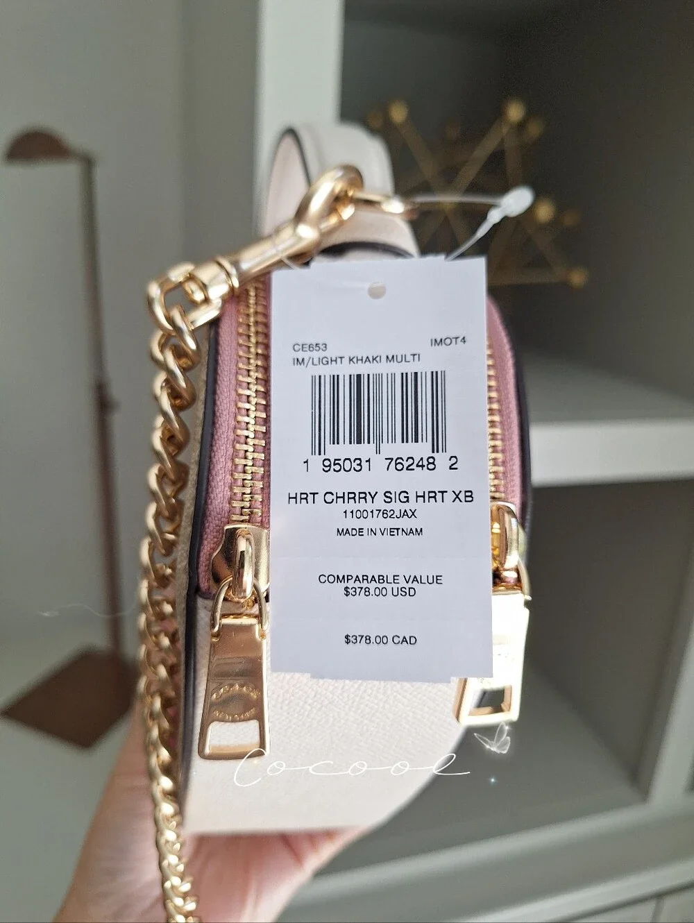 NEW COACH Heart Crossbody In Signature Canvas With Heart Cherry Print CE653